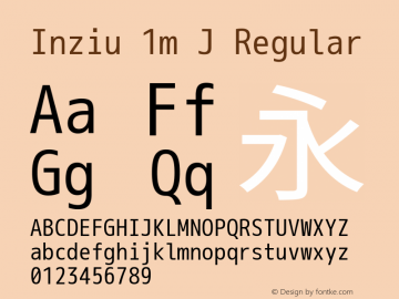 Inziu 1m J Regular Version 1.060 Font Sample