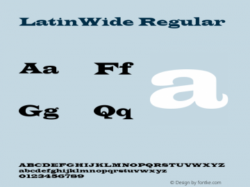 LatinWide Regular 1.0 Font Sample