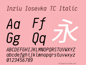 Inziu Iosevka TC Italic Version 1.060图片样张