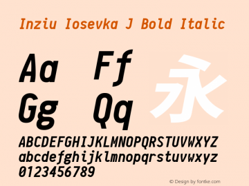 Inziu Iosevka J Bold Italic Version 1.060图片样张