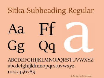 Sitka Subheading Regular Version 1.10图片样张