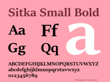 sitka small font