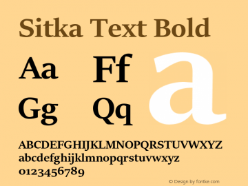 Sitka Text Bold Version 1.10 Font Sample