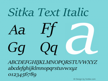 Sitka Text Italic Version 1.10图片样张