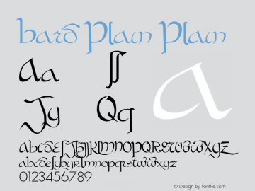 Bard Plain Plain Unknown Font Sample