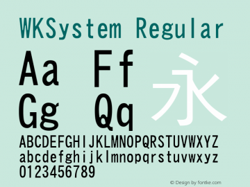 WKSystem Regular Version 3.10 Font Sample