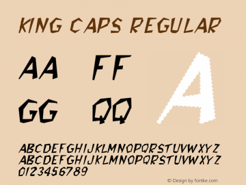 King Caps Regular Unknown Font Sample