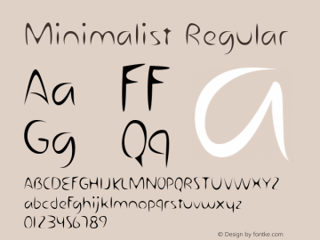 Minimalist Regular Macromedia Fontographer 4.1.3 7/11/96 Font Sample