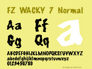 FZ WACKY 7 Normal 1.000 Font Sample