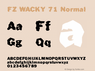 FZ WACKY 71 Normal 1.000 Font Sample