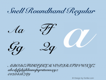 Snell Roundhand Regular 7.0d1e3 Font Sample