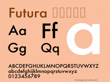 Futura 紧缩中等体 6.1d5e1 Font Sample