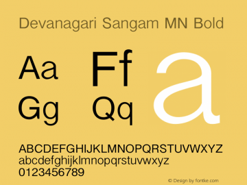 Devanagari Sangam MN Bold 7.0d3e1 Font Sample