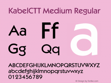 KabelCTT Medium Regular 1.000.000 Font Sample