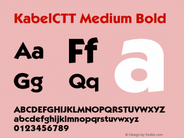 KabelCTT Medium Bold TrueType Maker version 3.00.00 Font Sample