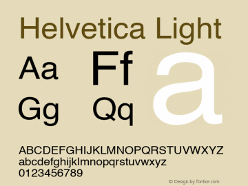 Helvetica Light 8.0d6e1图片样张