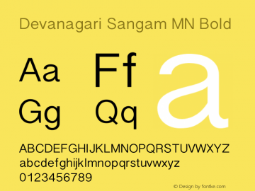 Devanagari Sangam MN Bold 7.0d4e1 Font Sample