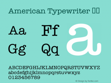 American Typewriter 粗体 7.0d1e1图片样张