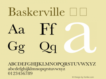 Baskerville 斜体 7.0d4e2 Font Sample