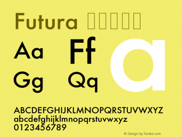 Futura 紧缩中等体 6.2d1e1 Font Sample
