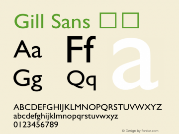 Gill Sans 细体 6.1d9e1 Font Sample