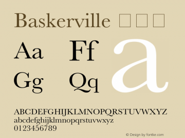 Baskerville 半粗体 7.0d4e2 Font Sample