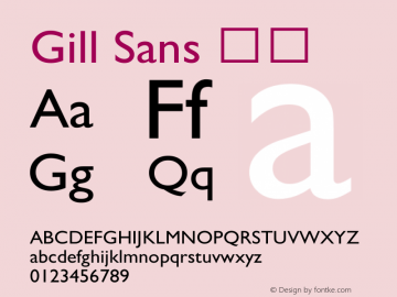 Gill Sans 斜体 8.0d2e1 Font Sample