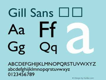 Gill Sans 细体 8.0d2e1 Font Sample