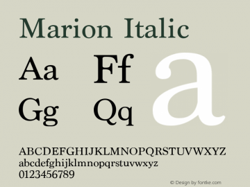 Marion Italic 8.0d2e1图片样张