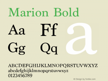 Marion Bold 8.0d2e1 Font Sample