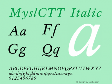 MyslCTT Italic 1.000.000图片样张