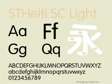 STHeiti SC Light 6.1d10e1 Font Sample