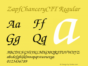 ZapfChanceryCTT Regular 1.000.000 Font Sample