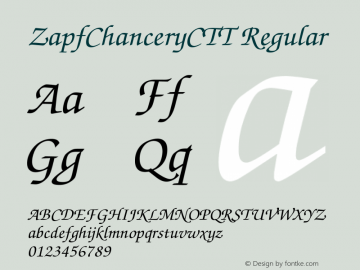 ZapfChanceryCTT Regular TrueType Maker version 3.00.00 Font Sample