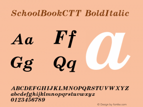 SchoolBookCTT BoldItalic 1.000.000图片样张