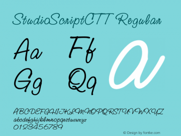 StudioScriptCTT Regular TrueType Maker version 3.00.00 Font Sample