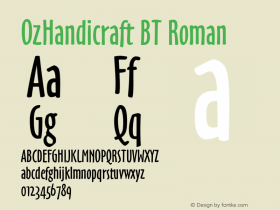 OzHandicraft BT Roman mfgpctt-v4.4 Nov 16 1998 Font Sample