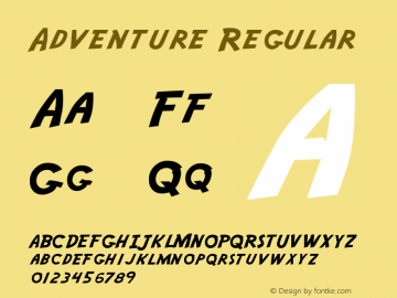 Adventure Regular Version 3.00 February 1, 2011 Font Sample