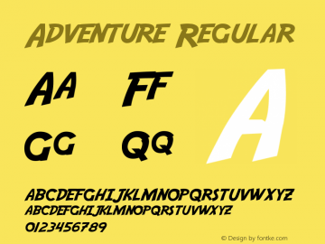 Adventure Regular Version 4.00 September 3, 2013 Font Sample