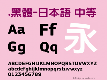 .黑体-日本语 中等 7.1d1e1 Font Sample