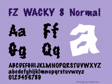 FZ WACKY 8 Normal 1.000 Font Sample