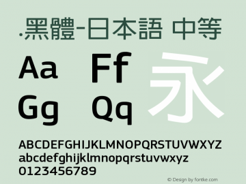 .黑体-日本语 中等 7.1d1e1 Font Sample