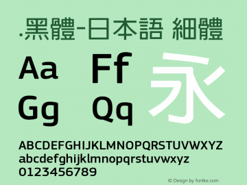 .黑体-日本语 细体 7.1d1e1 Font Sample