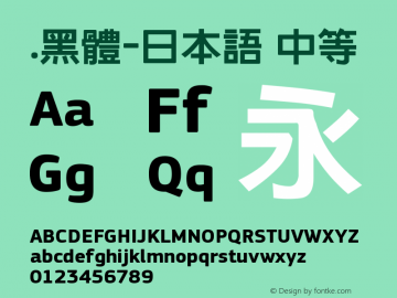 .黑体-日本语 中等 7.1d1e1 Font Sample