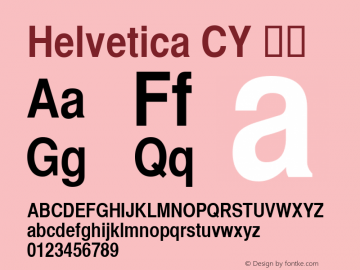 Helvetica CY 斜体 6.1d5e1 Font Sample