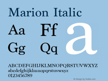 Marion Italic 8.0d4e4图片样张