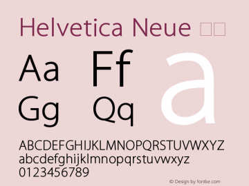 Helvetica Neue 细体 10.0d35e1 Font Sample