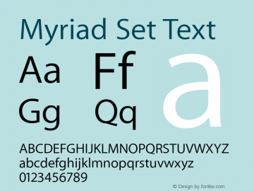 Myriad Set Text 10.0d15e1 Font Sample