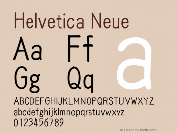 Helvetica Neue 细体 10.0d35e1图片样张