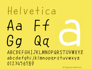 Helvetica 斜体 9.0d4e1 Font Sample